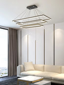 lustre led en aluminium fantaisie avec éclairage rectangulaire suspendu
