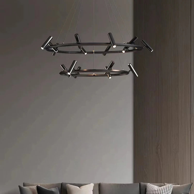 lustre led rotatif minimaliste hauteur réglable - vue 4 sur 10