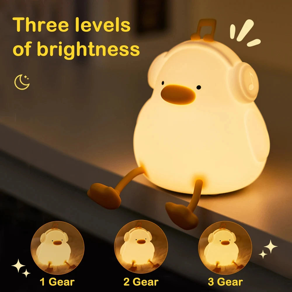 veilleuse led rechargeable usb en silicone animaux de bande dessinée - vue 6 sur 11
