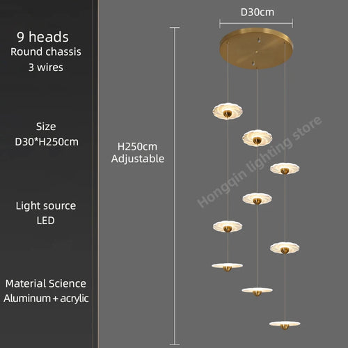 lustre moderne à led pour éclairage intérieur élégant - vue 14 sur 26