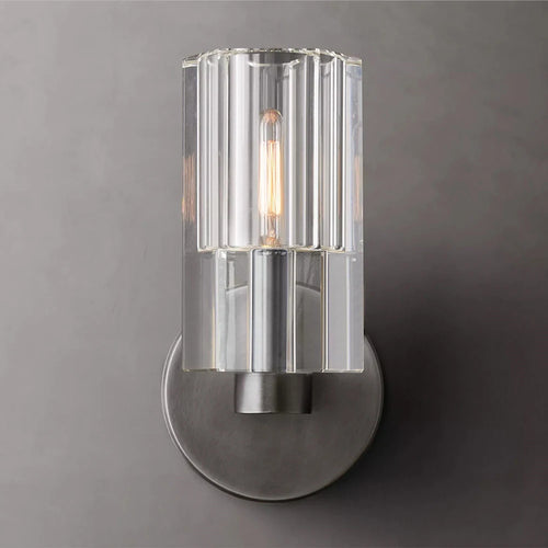 Modern brass LED wall lamp, indoor transparent crystal lamp, household decoration, bedside living room - vue 3 sur 6