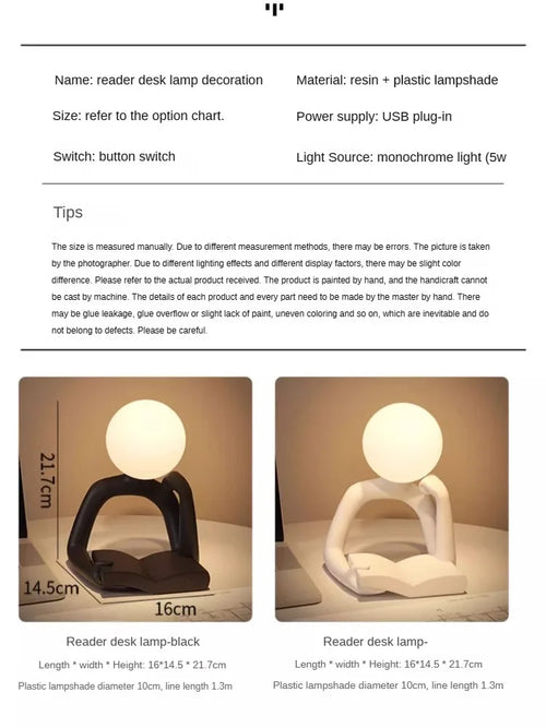 Bedroom, Bedside LED Desk Lamp Home Decoration Living Room Study Desk Small Night Light Indoor Lighting Birthday Gift Lamps - vue 6 sur 7