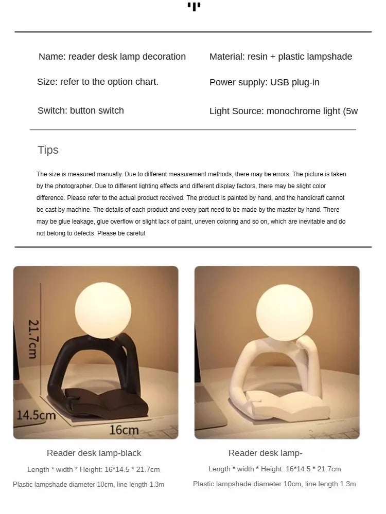 Bedroom, Bedside LED Desk Lamp Home Decoration Living Room Study Desk Small Night Light Indoor Lighting Birthday Gift Lamps - vue 5 sur 7