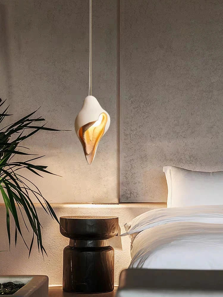 lustre en conque design nordique wabi sabi pour décoration intérieure - vue 6 sur 9