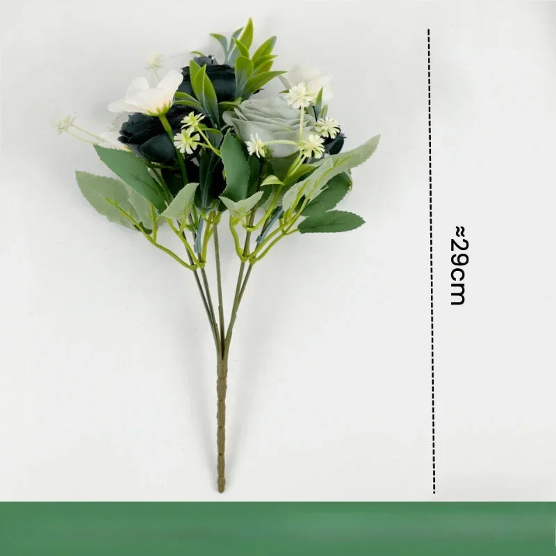 bouquet de roses artificielles en soie pour décoration intérieure