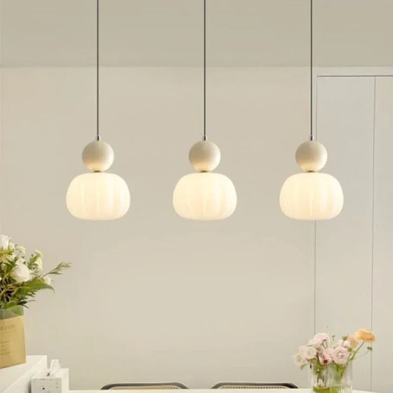 SANDYHA crème Style chevet suspension LED éclairage chambre salle à manger salon lustre décor à la maison luminaire lampe suspendue