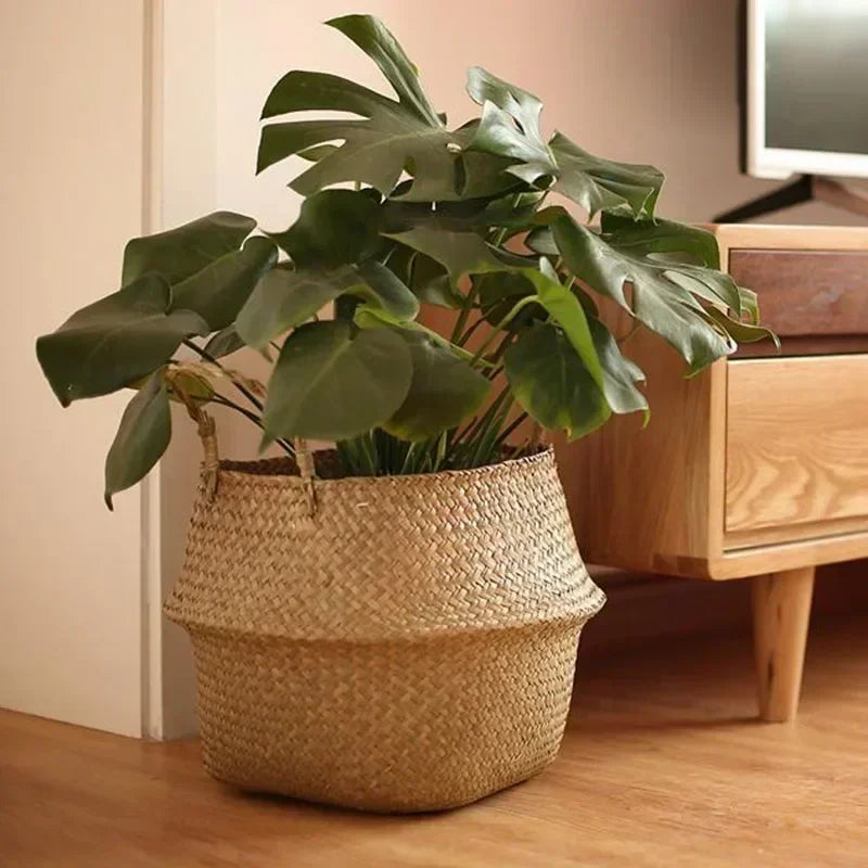 panier pliable en rotin pour rangement et décoration - vue 7 sur 11