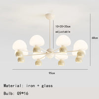 lustres modernes en verre avec luminaires en métal réglables