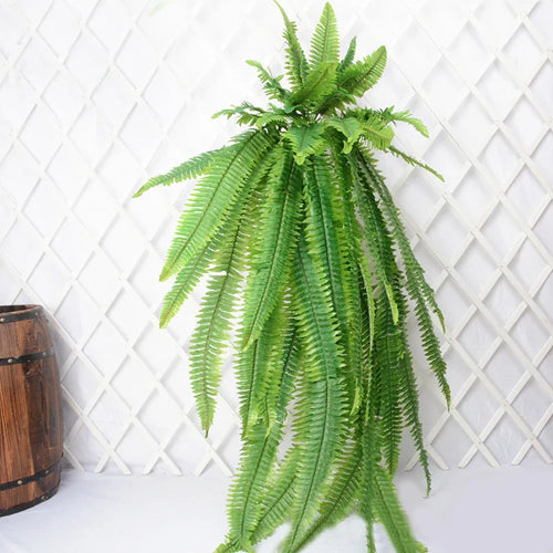 plantes artificielles suspendues grandes plantes tropicales en rotin décoratives - vue 10 sur 11