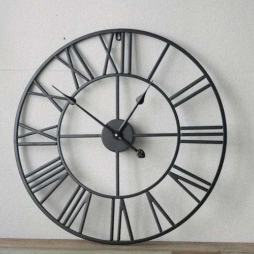 horloge murale moderne 3D rétro avec chiffres romains décoration intérieure - vue 6 sur 7