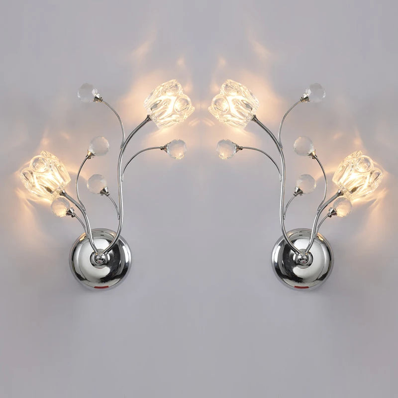 applique murale en cristal doré pour intérieur décoratif - vue 4 sur 11