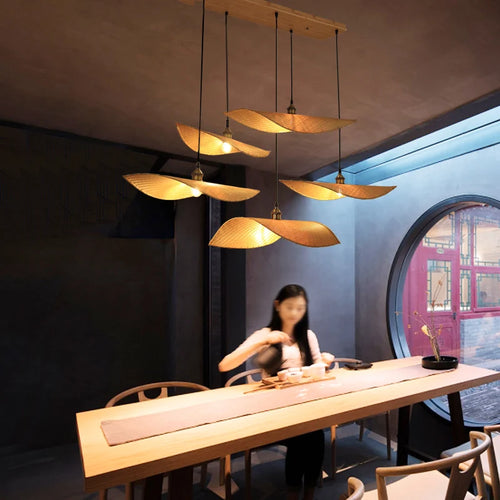 lustre en bambou style japonais pour décoration zen asiatique - vue 2 sur 11