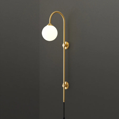 Nordic All Copper Wall Lamp, Bedroom Headboard, Creative Hotel Villa, No Wiring, with Plug, Living Room, Background Wall Lamp - vue 2 sur 7