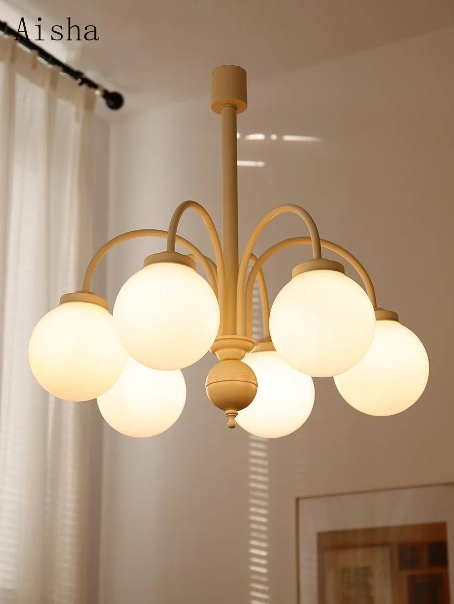 lustre boule rétro à 4 5 6 têtes en verre décoratif - vue 5 sur 9