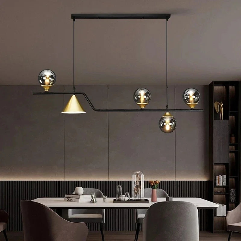 Kithchen Island Chandelier Nordic Pendant Lamp Glass Suspension Luminaire Ceiling Hanging Lamps - vue 3 sur 12