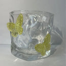 Verre irrégulier avec papillon 3d décoratif table