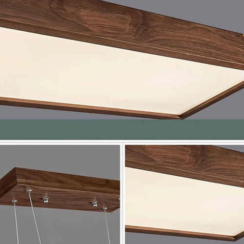 Lustre led modernes design bois foncé pour décoration intérieure - vue 7 sur 12