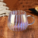 Tasse café verre borosilicate rayures créatives 400 ml