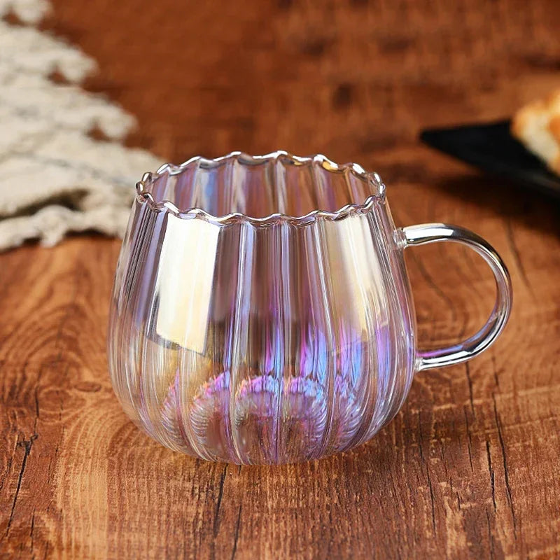 Tasse café verre borosilicate rayures créatives 400 ml - vue 7 sur 7
