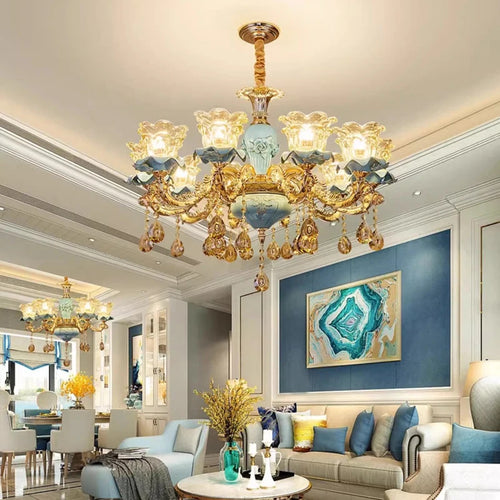 lustre rétro en céramique style européen pour intérieur - vue 6 sur 14