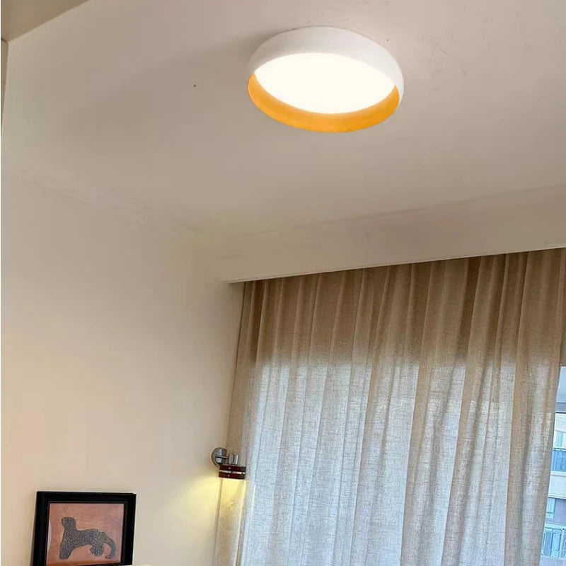 lampe minimaliste japonaise rétro circulaire anti éblouissement éclairage doux - vue 5 sur 12