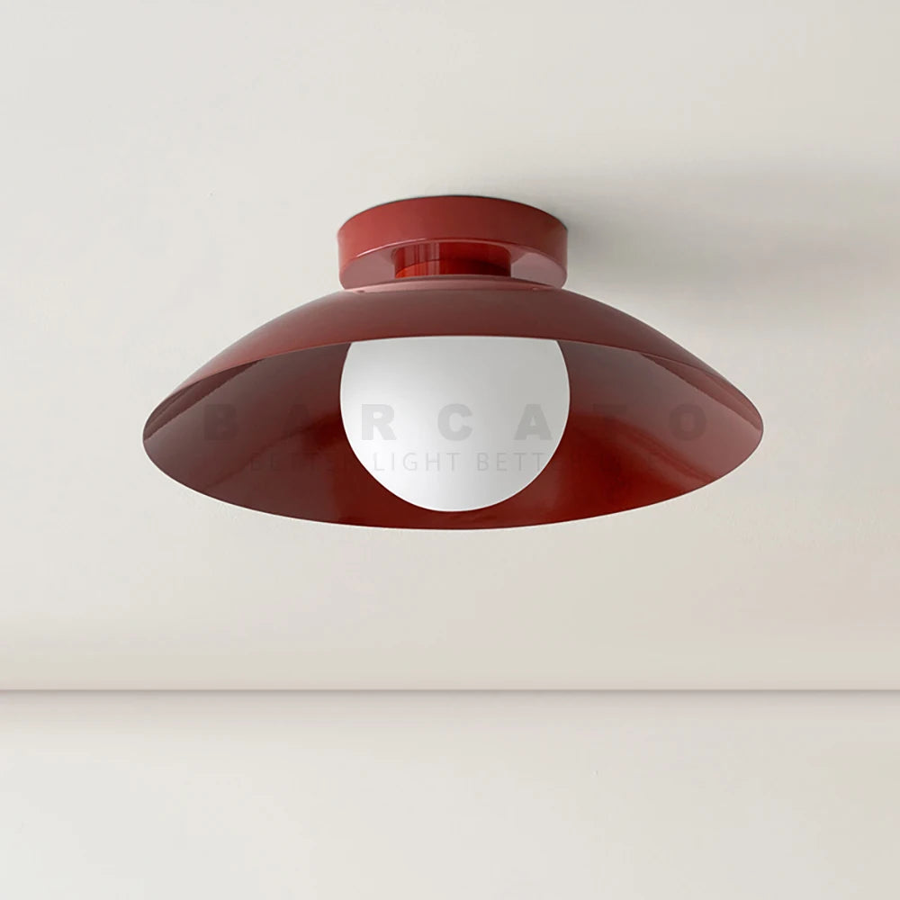 Plafonniers nordiques chambre d'enfants abat-jour en métal coloré 110V 220V Beige rouge G9 lampe moderne pour couloir allée intérieur créatif - vue 4 sur 8