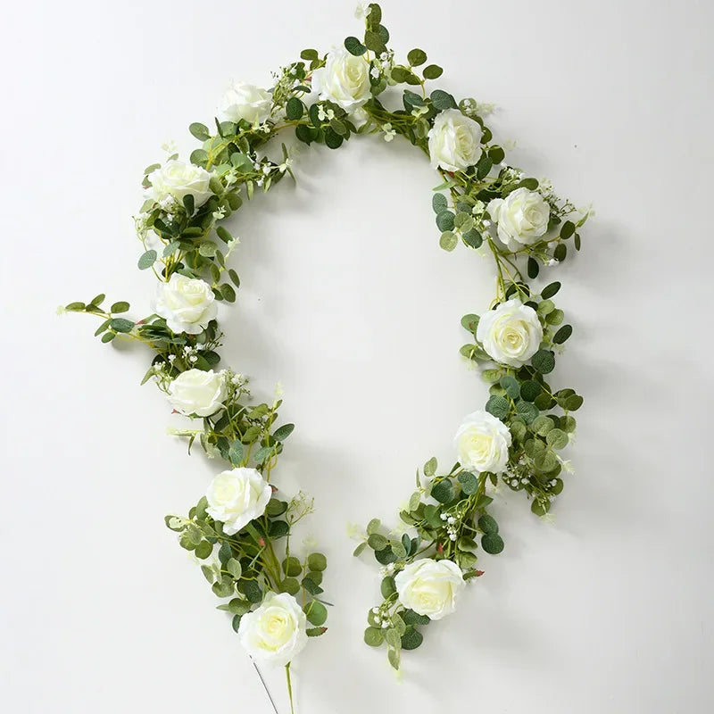 fleurs artificielles roses et plantes vertes pour décoration intérieure - vue 5 sur 6