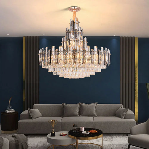 lustre suspendu ovales en cristal à led dimmable tendance 2022 - vue 5 sur 11