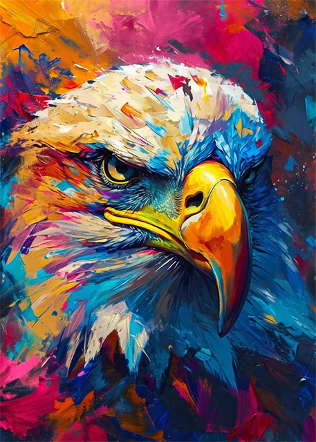 peinture abstraite animaux chat lion graffiti art mural coloré