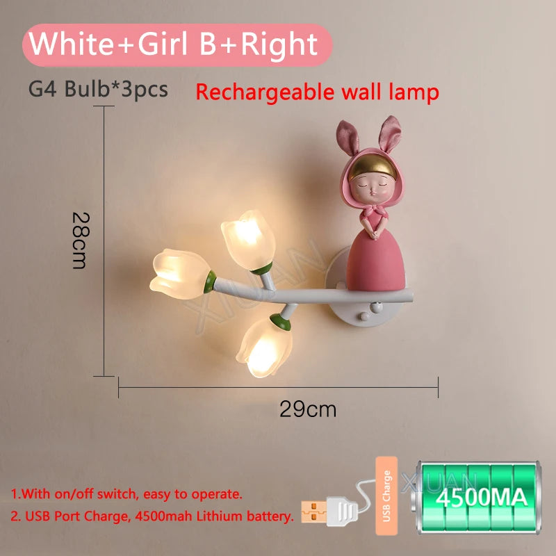 applique murale rechargeable en résine pour chambre d'enfant décorative - vue 12 sur 22