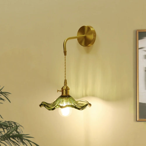 American Vintage Glass Wall Sconce Light Fixtures with E27 Led Lamp - vue 4 sur 7