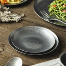 Assiette plate acier inox style industriel camping vintage