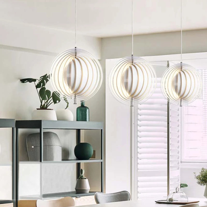 suspension ronde à led décorative en forme de boule - vue 6 sur 8