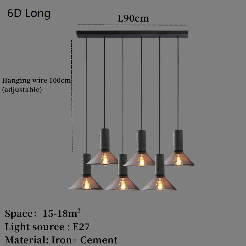 lampe suspendue en béton industriel avec abat-jour en fer - vue 18 sur 29