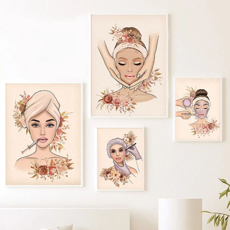 salon de beauté femme art mural nordique décor médical