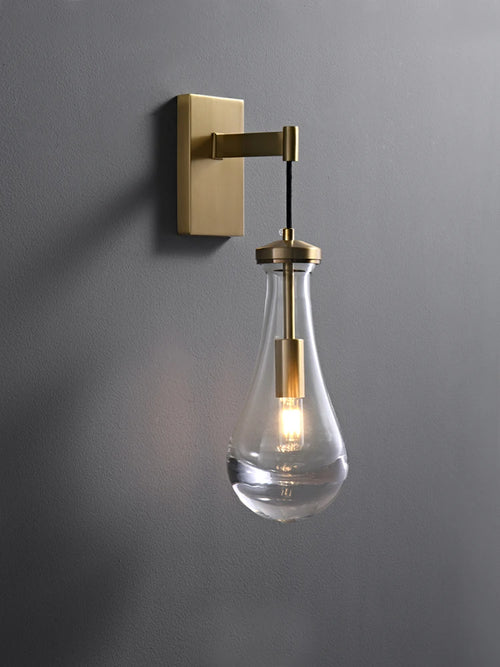 applique murale goutte d'eau en cuivre design artistique pour intérieur - vue 2 sur 7