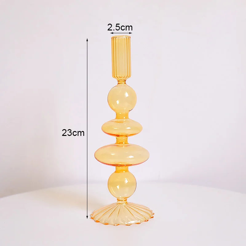 bougeoir vintage en verre pour mariage et dîners romantiques - vue 8 sur 27
