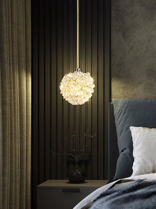 suspension en cristal moderne avec cordon réglable - vue 5 sur 12