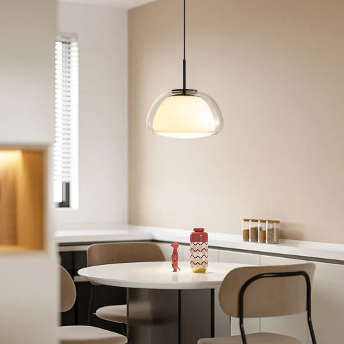 suspension en verre double couche style danois pour intérieur élégant - vue 5 sur 18