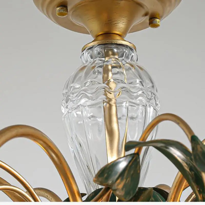 lustre méditerranéen en verre avec motifs floraux tendance - vue 5 sur 8