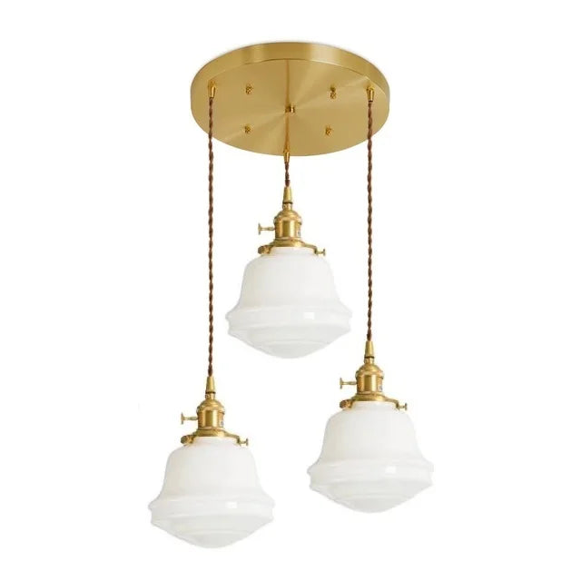 suspension led en verre avec prise en cuivre nordique moderne - vue 17 sur 28