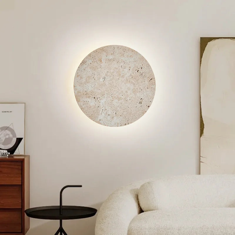 applique murale ronde en pierre naturelle ambiance artistique