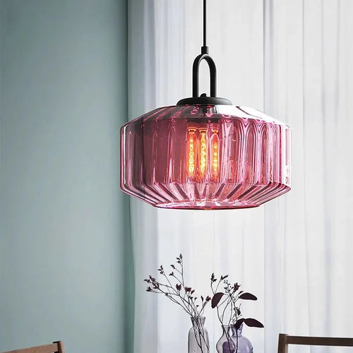 Suspension led nordique rétro en verre pour intérieur loft - vue 2 sur 9