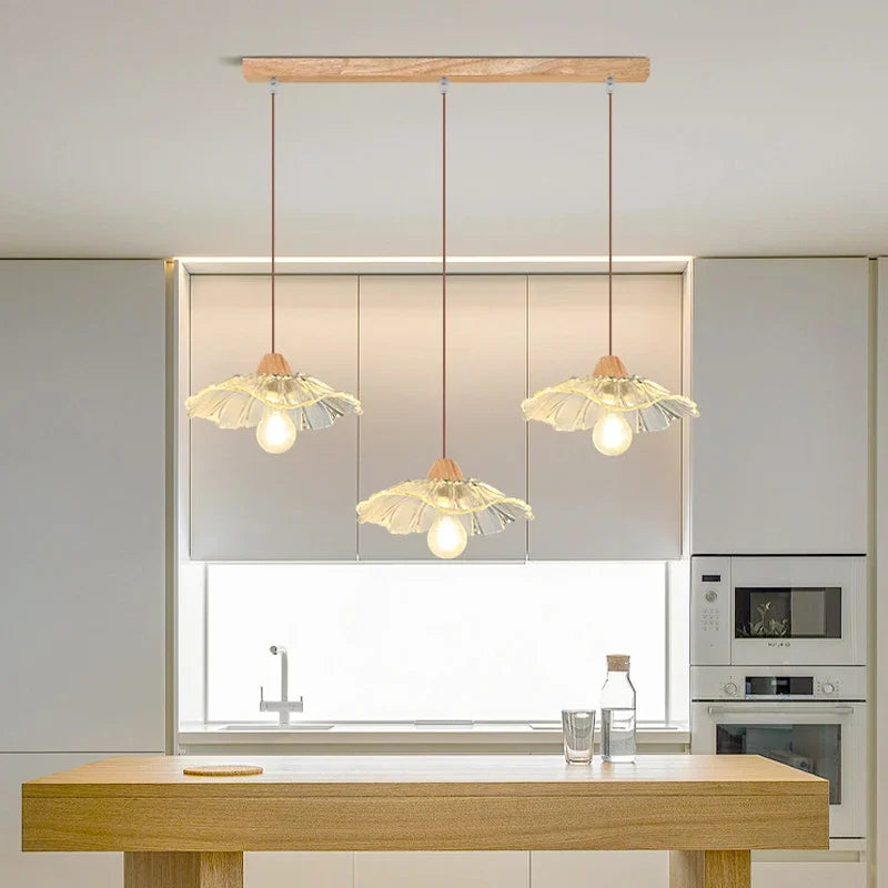 lustre minimaliste vintage en verre de cristal pour loft japonais