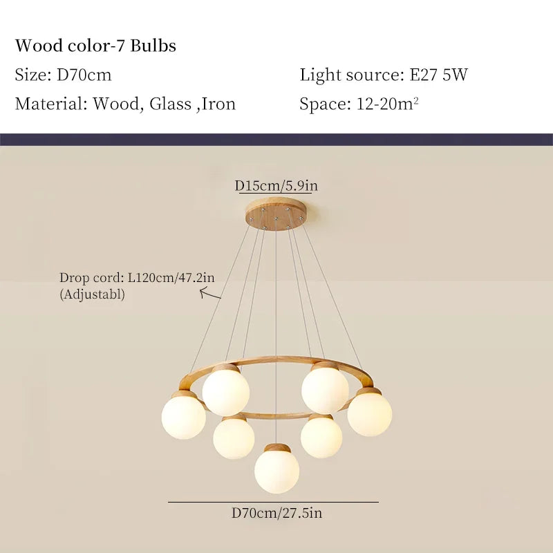 lustre en bois design pour décoration contemporaine maison - vue 12 sur 14