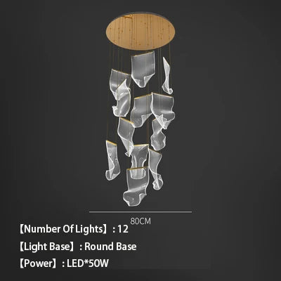 lustre en acrylique à led design pour décoration intérieure moderne - vue 8 sur 14