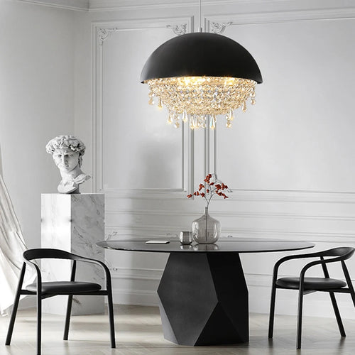 suspension créative en cristal hémisphère pour intérieur élégant