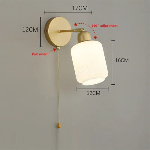 Lampe de chevet loft applique métal verre