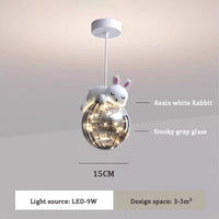 lustre moderne mignon en forme d'ours et lapin pour enfants