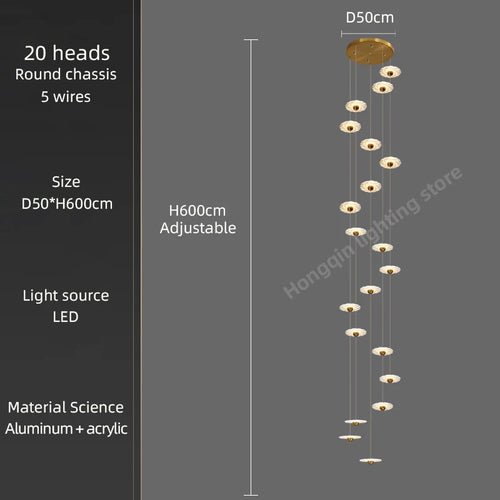 lustre moderne à led pour éclairage intérieur élégant - vue 22 sur 26